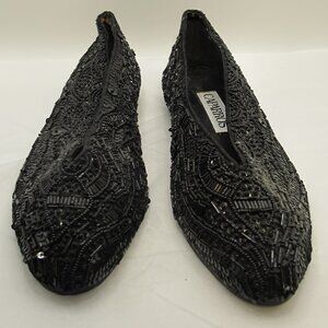 Caparros black sequin and beaded ballet flats - 8.5